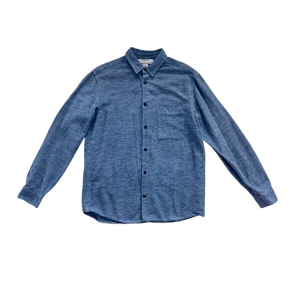 LOGG Casual Collared Button Down Shirt 100% Cotton Mens Size Medium Blue